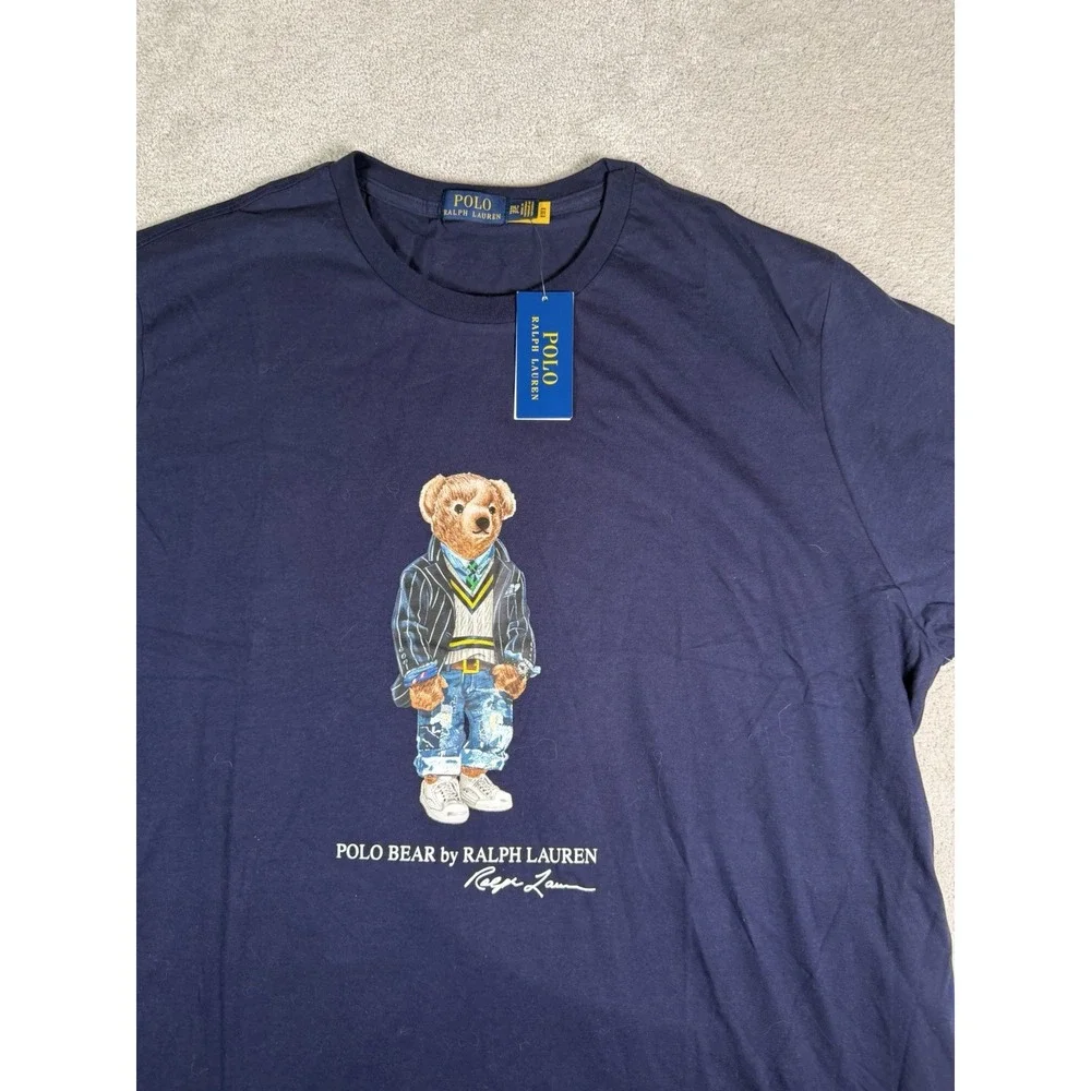 Polo Ralph Lauren New Classic Fit Polo Bear 2XLT T-Shirt Short Sleeve Blue NWT